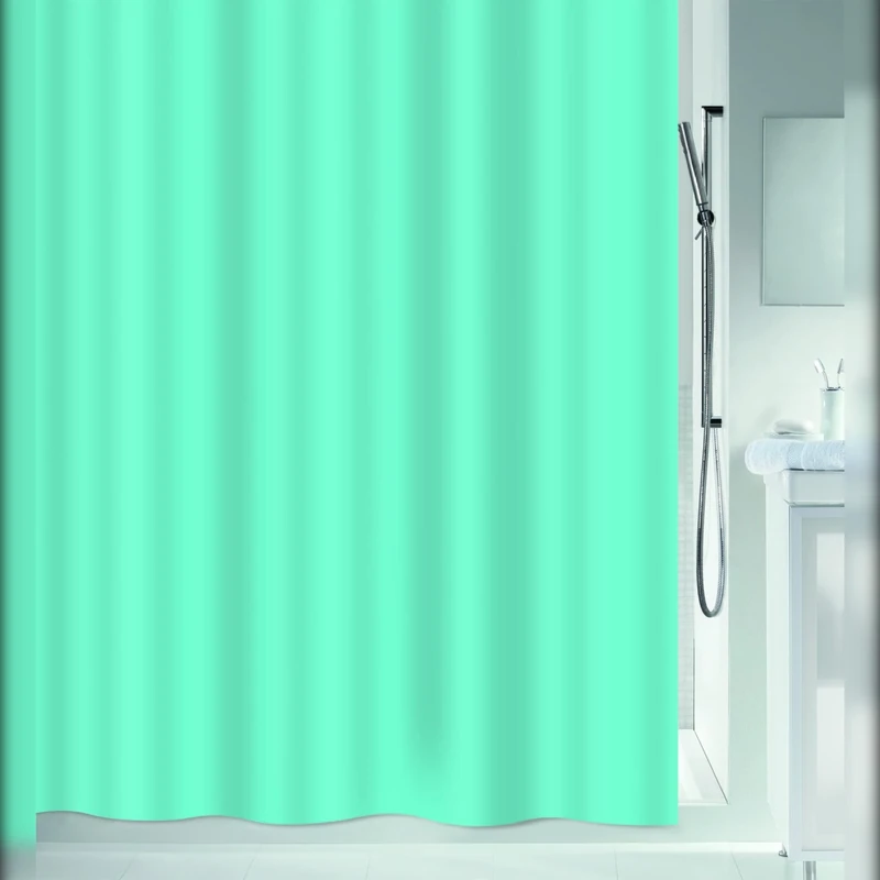 Spirella Atlas Shower Curtain 180 x 200 Plain Turquoise