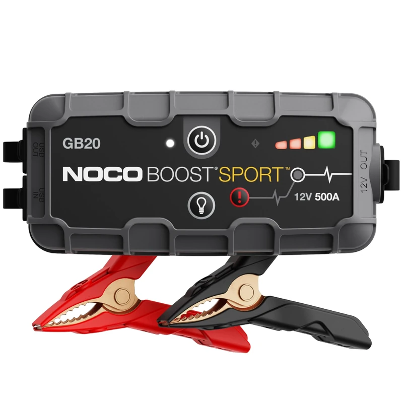 NOCO Boost GB20: 500A UltraSafe Jump Starter Power Pack – 12V Car Battery Booster, Portable Power Bank & Jump Leads - For 4.0L Petrol Engines