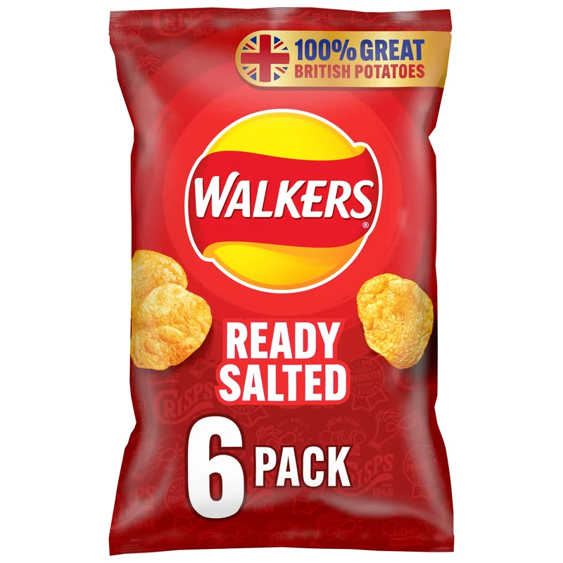 Walkers Ready Salted Multipack Crisps 6x25g