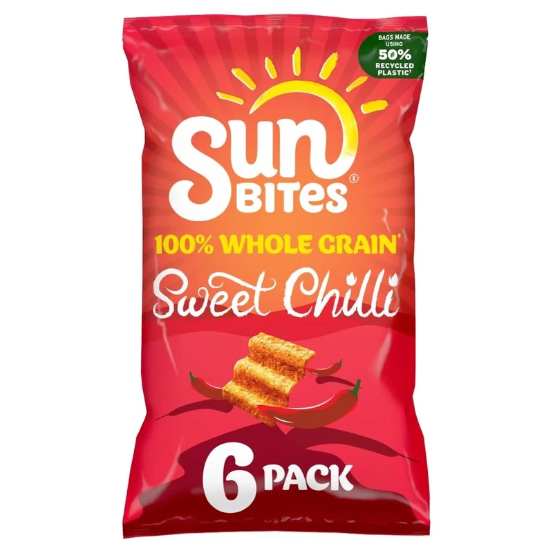 Sunbites Sun Ripened Sweet Chilli Multipack Snacks Crisps 6x25g