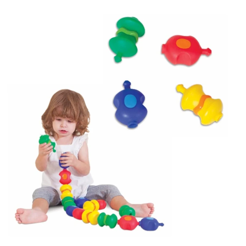 BSM Edushape - Original Snaps Sensory Coloured Beads to Interlock Play and Motor Skills, Ed 996032, Multi-Coloured