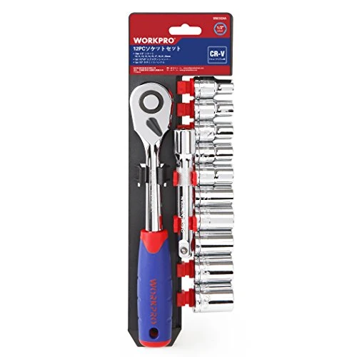 WORKPRO 12PC twelve-point-socket-wrench set 12.7 mm of spigot setas, 1/2 inch