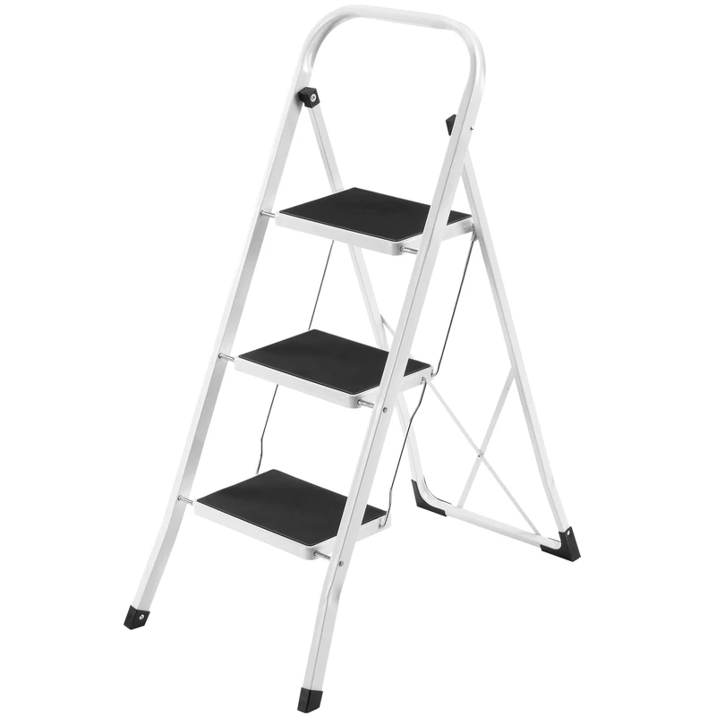 VonHaus Step Ladder – Premium Quality Folding Step Ladder for DIY and Gardening - Durable Steel Ladder - Easy to Store Ladders, 150KG Max Capacity