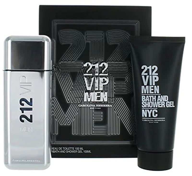 Carolina Herrera 212 Vip For Men 2 Pc Gift Set 3.4Oz Edt Spray, 3.4Oz Bath And Shower Gel