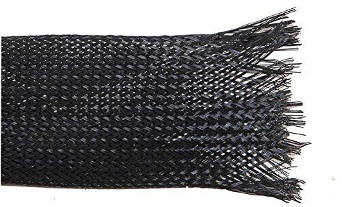 PRO POWER BSFR-050 10M Polyester Expandable Braided Sleeving Black 50mm Dia. 10m