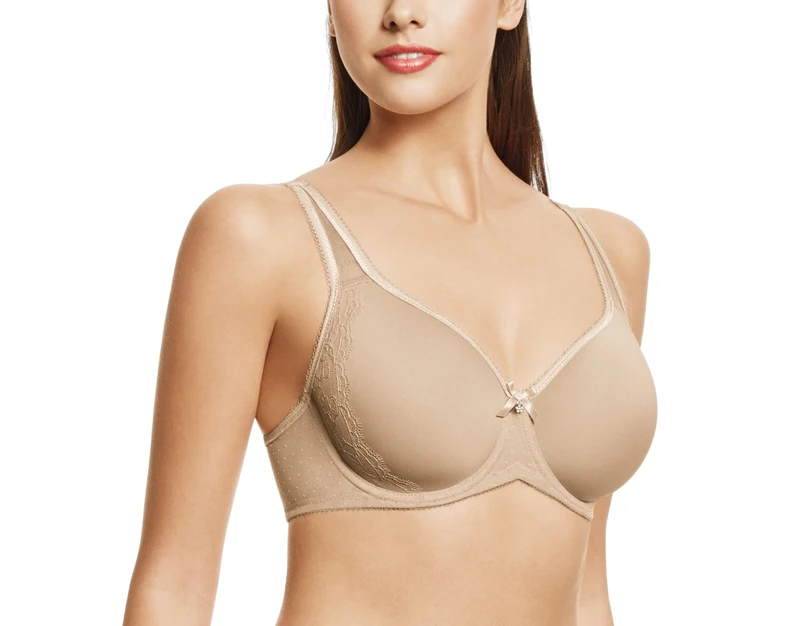 Wacoal Women's Retro Chic Full Figure Contour Underwire Bra, Toast, 36D