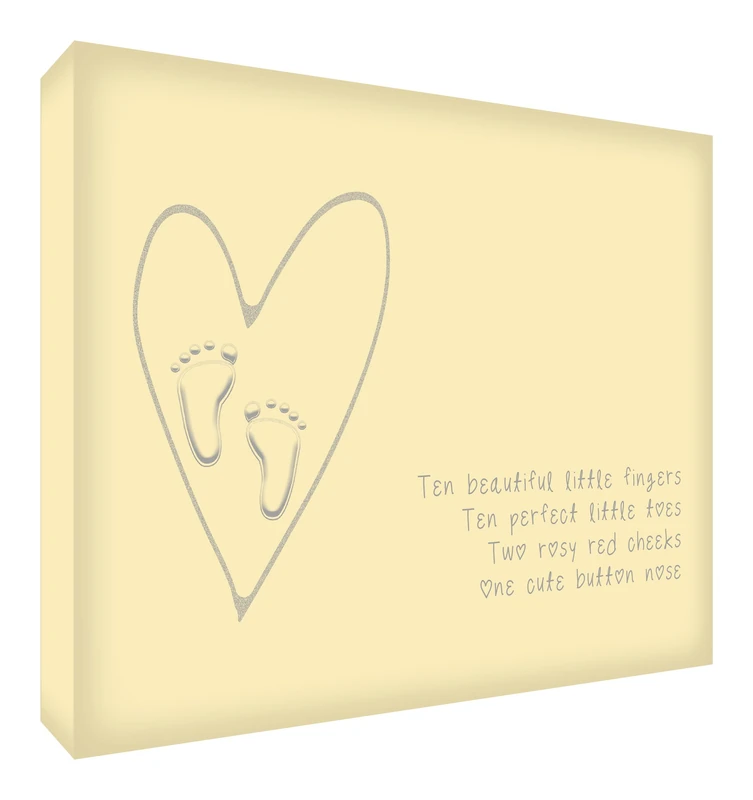 Feel Good Art A5 Diamond Polished Acrylic Block Ten Fingers and Toes (21 x 14 x 2 cm, Cream) - Image 1