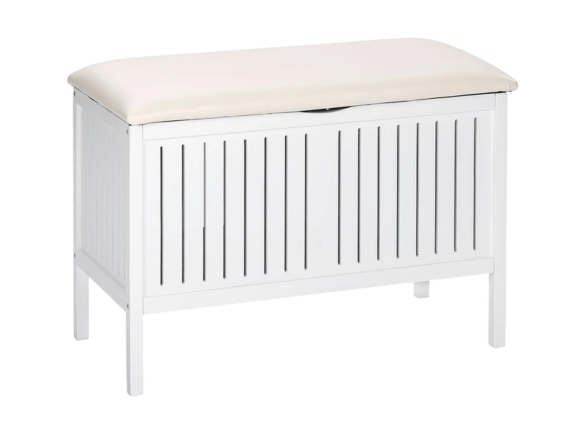 WENKO 21856100 Bench Oslo - bathroom bench, Wood, 78 x 55 x 39 cm, White