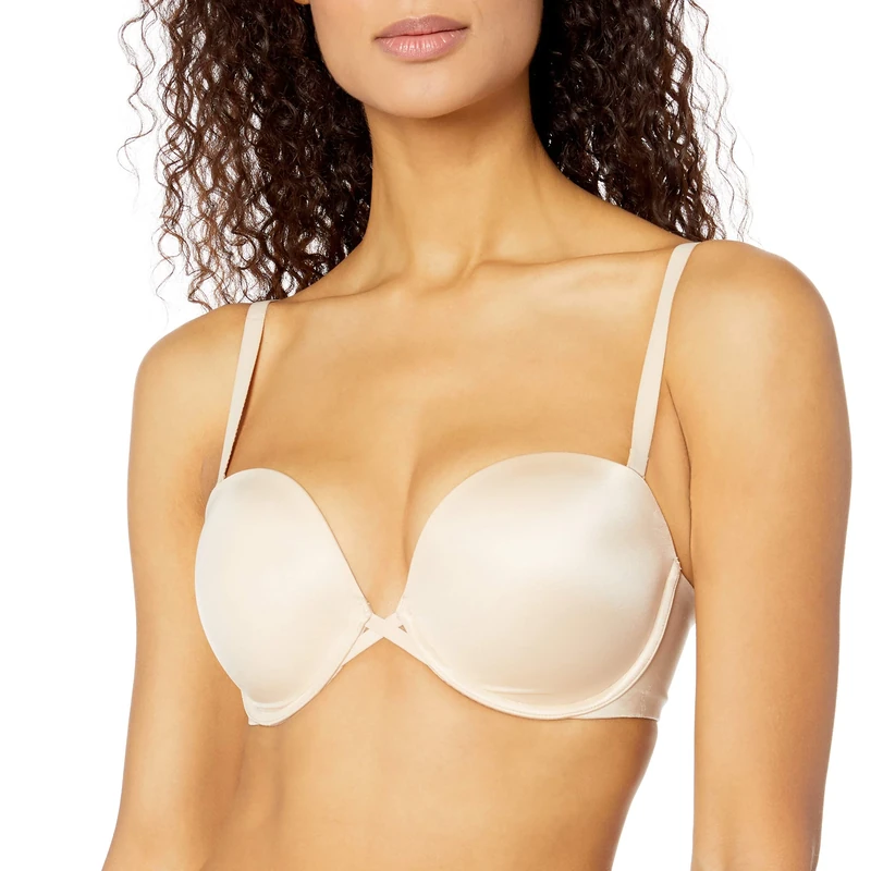 Wacoal Women's Amazing Assets Strapless Push Up Bra, Opaque, Sand, 32DD