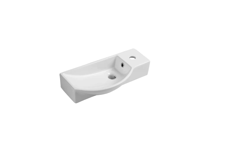 iBathUK | Modern Curved Ceramic Cloakroom Basin Wall Hung Bathroom Sink CA1008