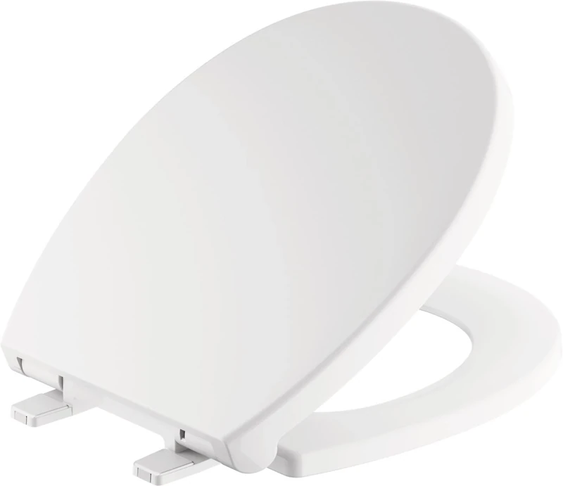 Delta Faucet 800903-WH Morgan Round Front Standard Close Toilet Seat with Non-Slip Seat Bumpers, White