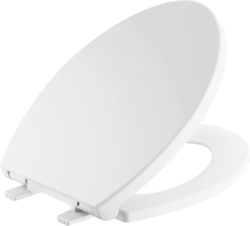 Delta Faucet 810903-WH Morgan Elongated Standard Close Toilet Seat with Non-Slip Seat Bumpers, White