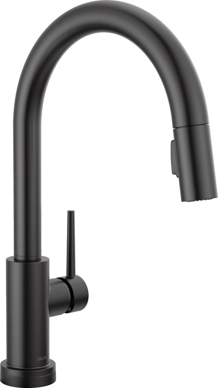 Delta Faucet Trinsic Matte Black Kitchen Faucet Touch, Touch Kitchen Faucets with Pull Down Sprayer, Kitchen Sink Faucet, Kitchen Faucet Black, Touch2O Technology, Matte Black 9159T-BL-DST