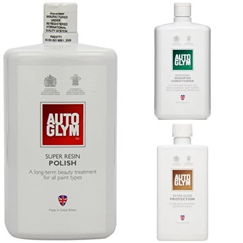 Autoglym Super Resin Polish, Bodywork Shampoo Conditioner and Extra Gloss Protection bundle