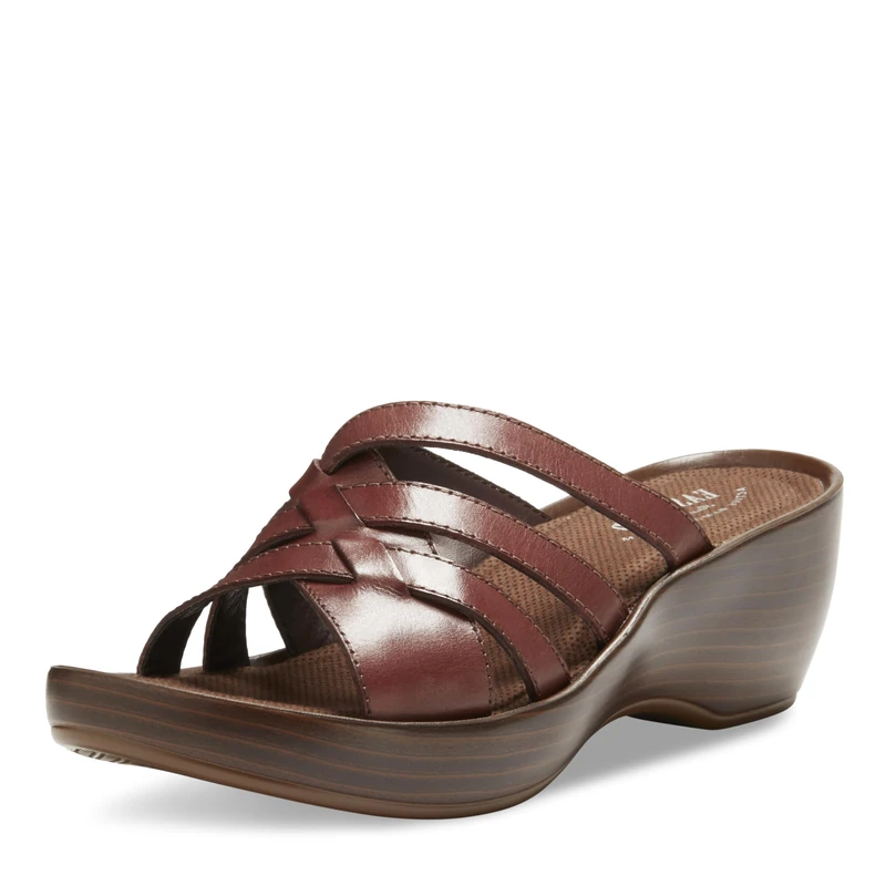 Eastland Women's Poppy Slide Sandal, Mahogany, 7 UK