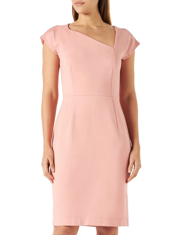 French Connection Women's Lula Stretch Ss Asymetric Nk Dress - Pink - 14 - Image 1