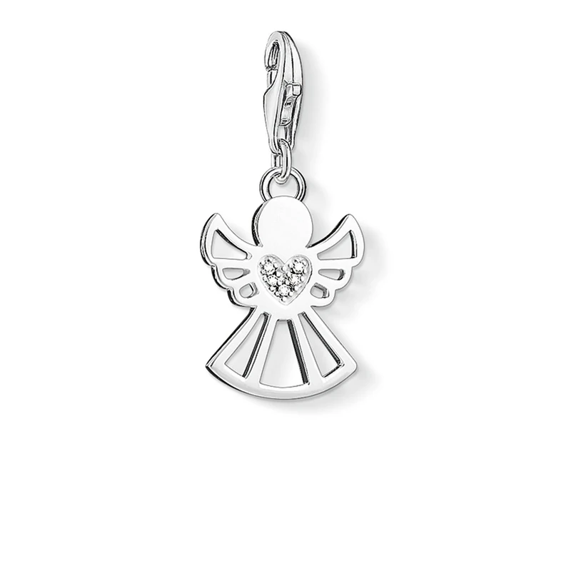 Thomas Sabo Women Charm Pendant Angel Diamond Charm Club 925 Sterling Silver DC0029-725-14