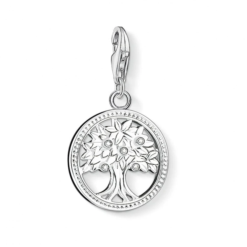 Thomas Sabo Women Charm Pendant Tree of Life Charm Club 925 Sterling Silver 1303-051-14