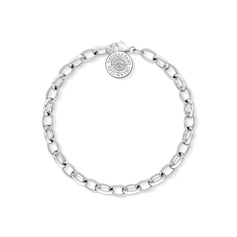 Thomas Sabo Women Charm Bracelet Diamond Charm Club 925 Sterling Silver DCX0001-725-14