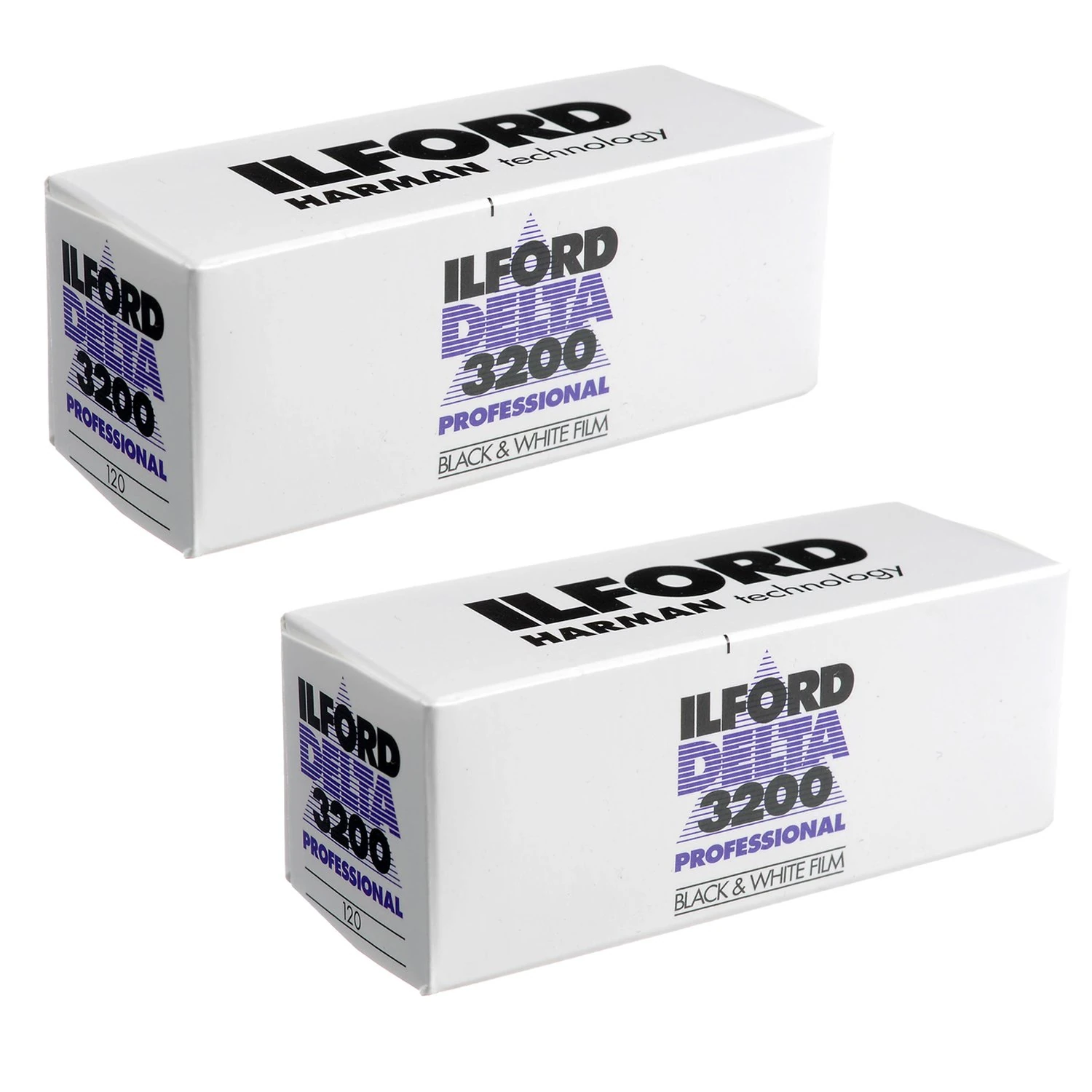 2 X Ilford DELTA 3200 Professional, Black and White Print Film, 120 (6 cm), ISO 3200 (1921535)