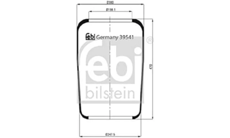 febi bilstein 39541 Air Spring without piston, pack of one