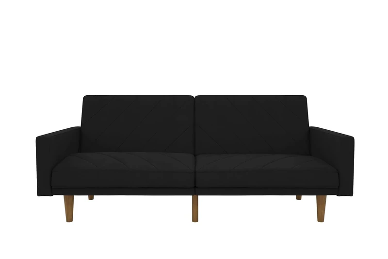 DHP Paxson Clic Clac Sofabed, Linen Black, (H) 82 x (W) 200 x (D) 86 cm
