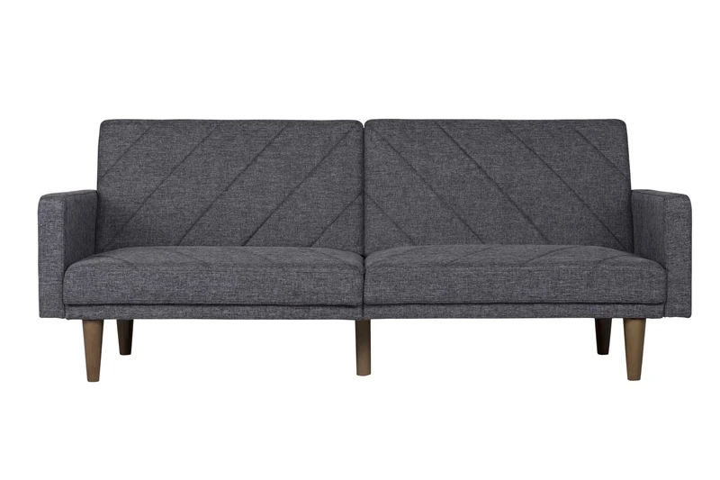 DHP Paxson Clic Clac Sofabed, Linen Grey, (H) 82 x (W) 200 x (D) 86 cm