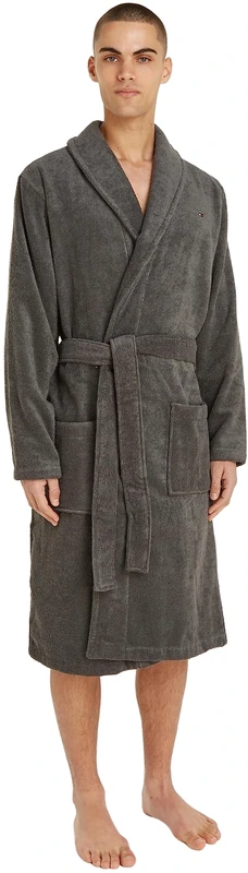 Tommy Hilfiger Men’s Cotton Bathrobe, Green (Magnet), L
