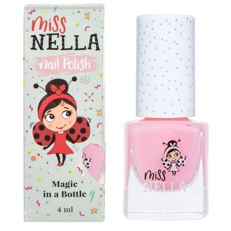 Miss Nella CHEEKY BUNNY – Safe light pink Nail Polish for Kids, Non-Toxic & Odor Free Formula for Children and Toddlers, Natural Water Based for Easy Peel Off