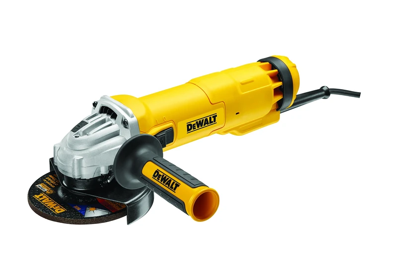 Dewalt DWE4237K-QW Angle Grinder (1400 Watt, 125 mm with Speed Electronics, with Soft Start and Zero Voltage Protection, Powerful Grinder with Low-Vibration Gearbox, Includes Case) DWE4237K-QW