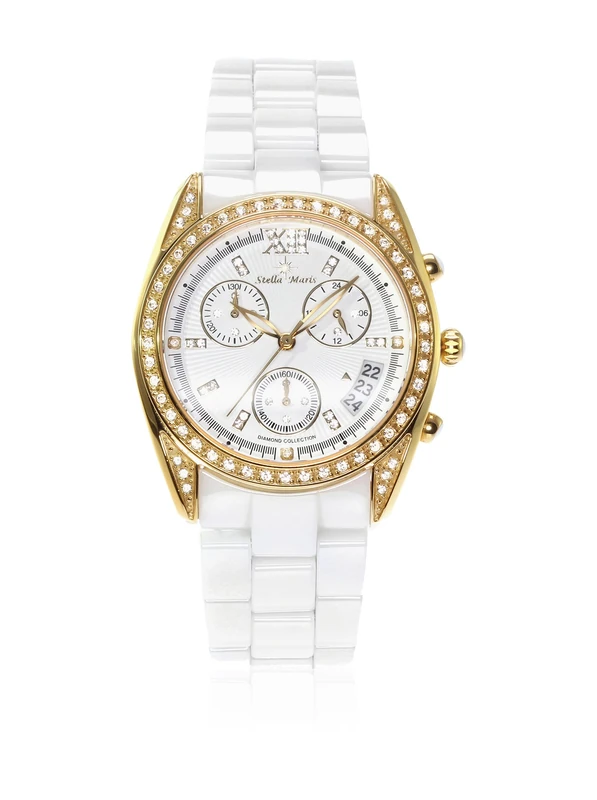 Stella Maris - STM15F6 - wrist watch for women - quartz movement analog display - white dial - white ceramic bracelet - Image 1