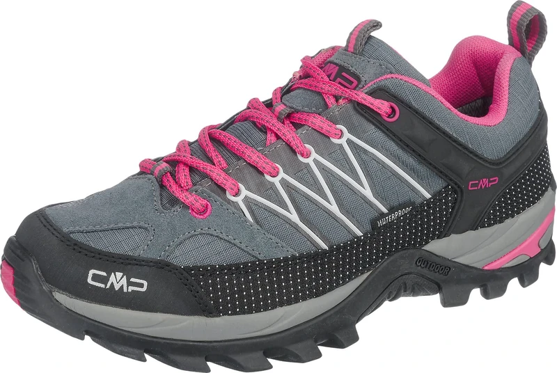 CMP Women's Rigel Low Wmn Trekking Shoe Wp Walking, Grey Fuxia Ice 103q, 8 UK