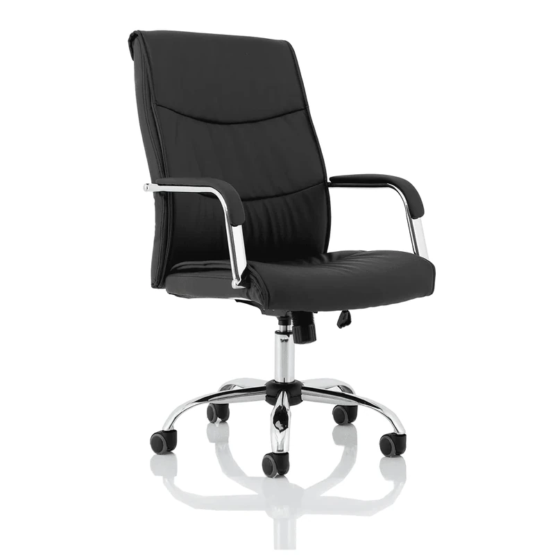 Dynamic Carter Luxury Faux Leather Chair with Arms - Black - Image 1