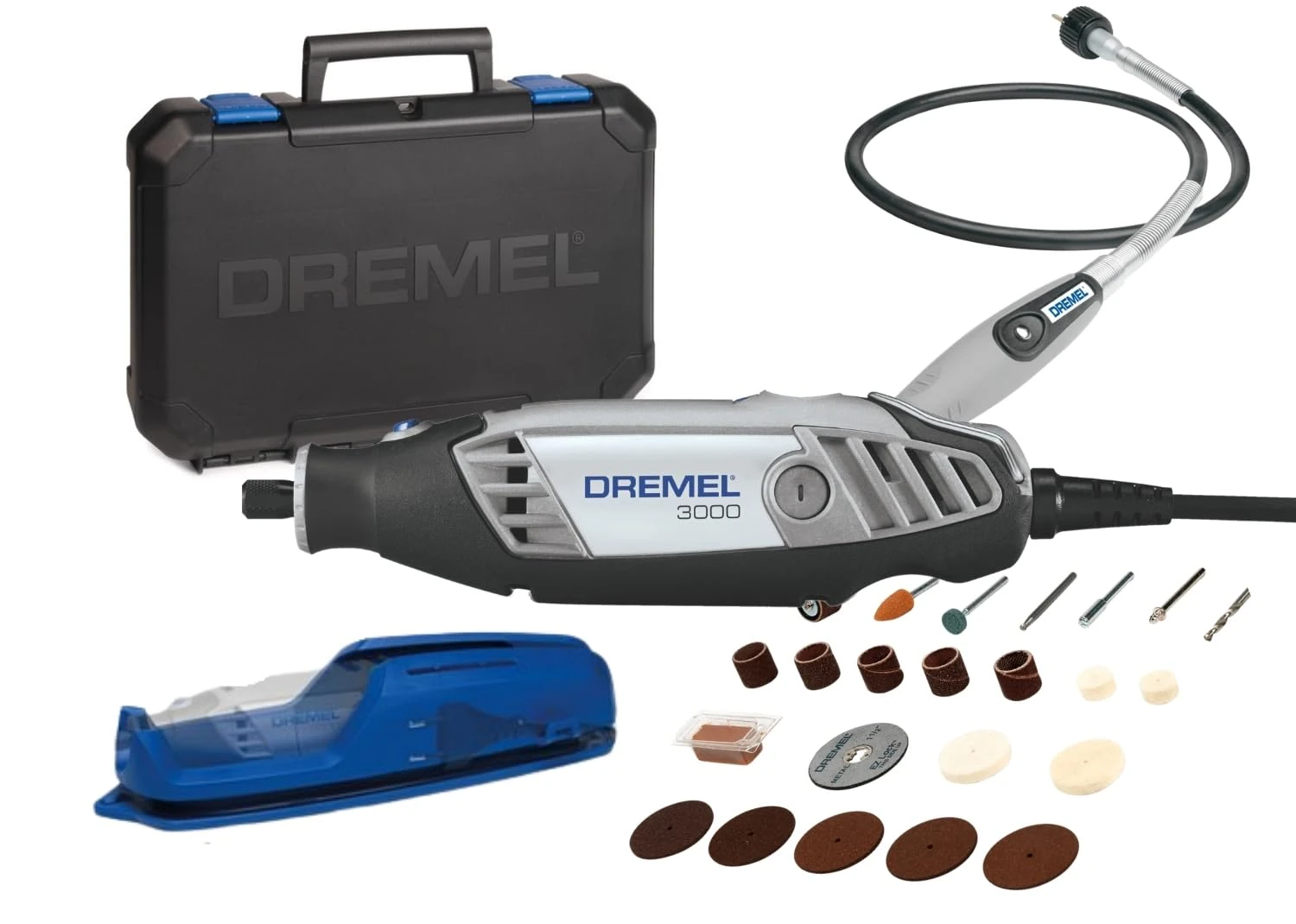 Dremel 3000 Rotary Tool 130 W, Multi Tool Kit with 1 Attachment 25 Accessories, Variable Speed 10.000-33.000 RPM
