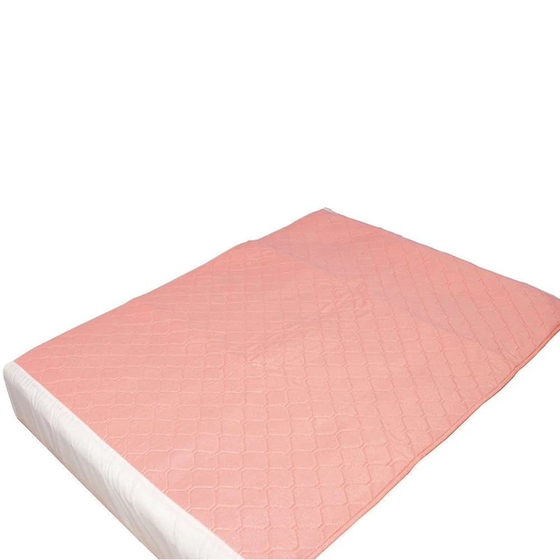 NRS Healthcare 4 L Pink Reusable and Washable Kylie Bed Pad with Tuck in Flaps