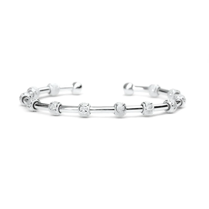Golf Goddess Stroke Counter Bracelet with Movable Beads - Sterling Silver Dipped - Image 1