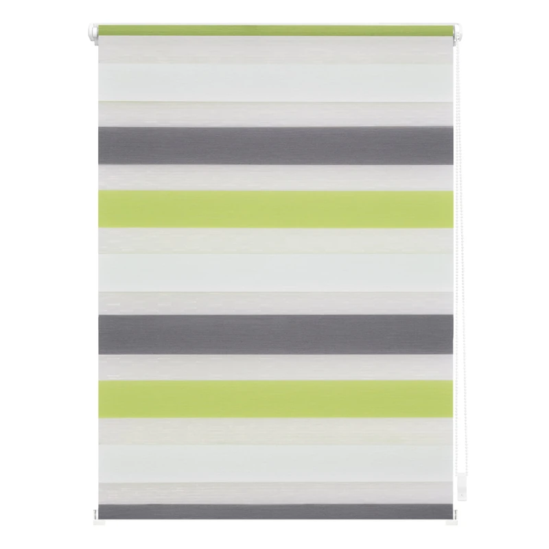 Lichtblick Ray of hope duo-rolls klemmfix, Polyester, Grün - Grau - Weiß, 100 cm x 150 cm (B x L)