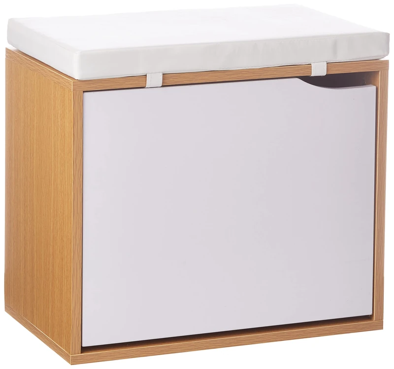 Kit Closet 4010041000 - shoe rack bench, pink with white cushion, 50 x 46 x 29.5