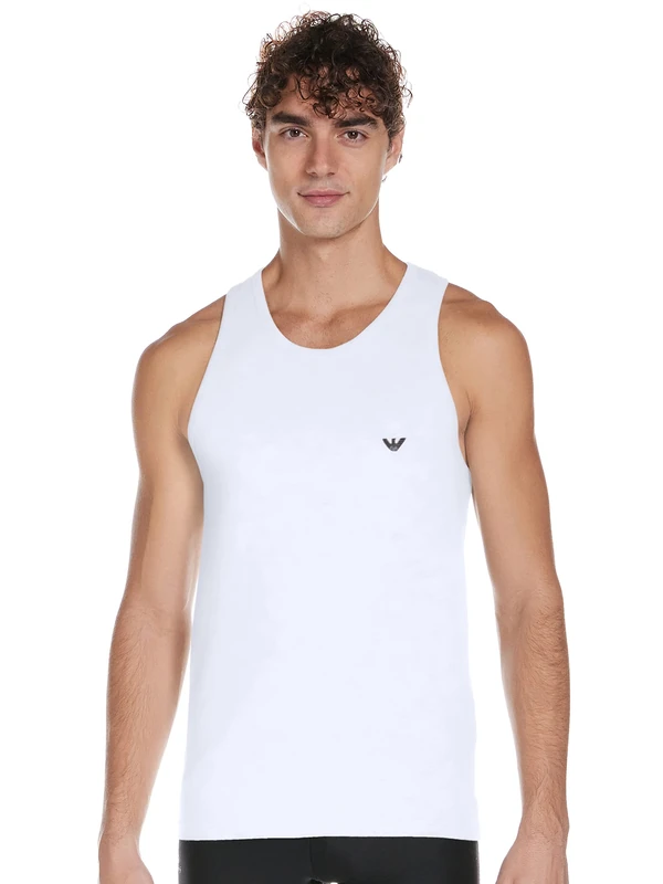Emporio Armani Men's 110828CC729 Vest, White (Bianco 00010), Large - Image 1