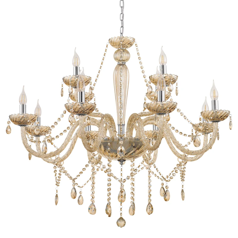 EGLO 39094, Basilano, Chandelier Pendant, Steel, 40W, Chrome