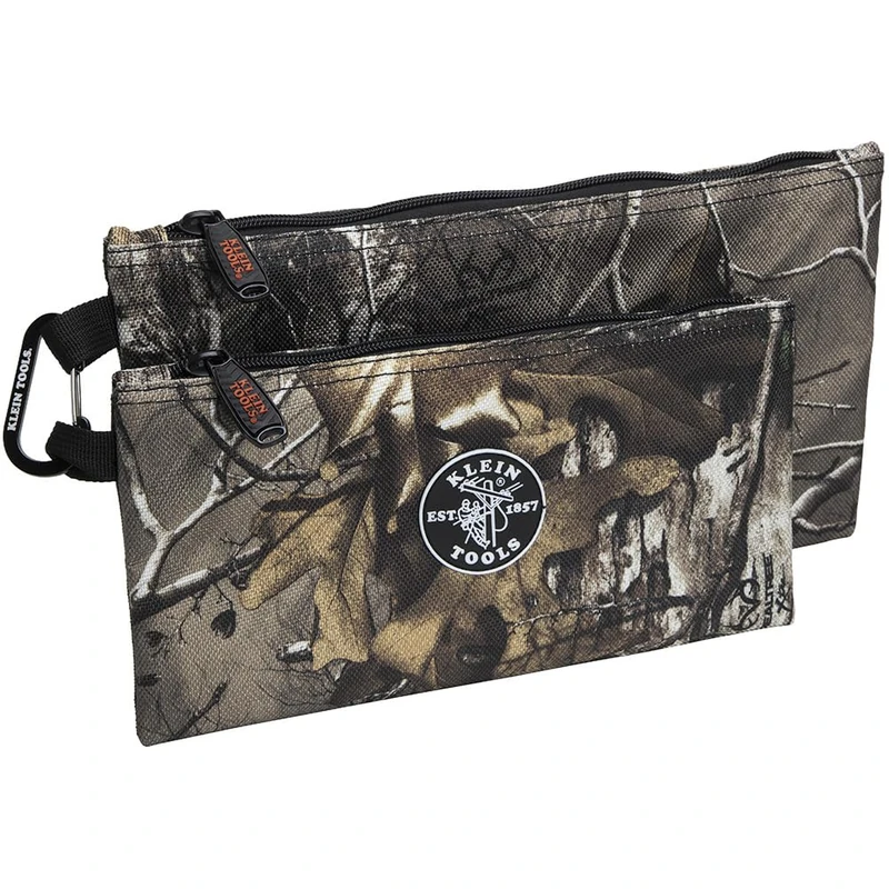 Zipper Bags, Camo Bags are 12.5 and 10-Inch, 1680d Ballistic Weave Camouflage 2-Piece Klein Tools 55560