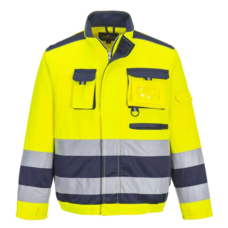 Portwest Lille Hi-Vis Jacket, Size: XXXL, Colour: Yellow/Navy, TX50YNRXXXL