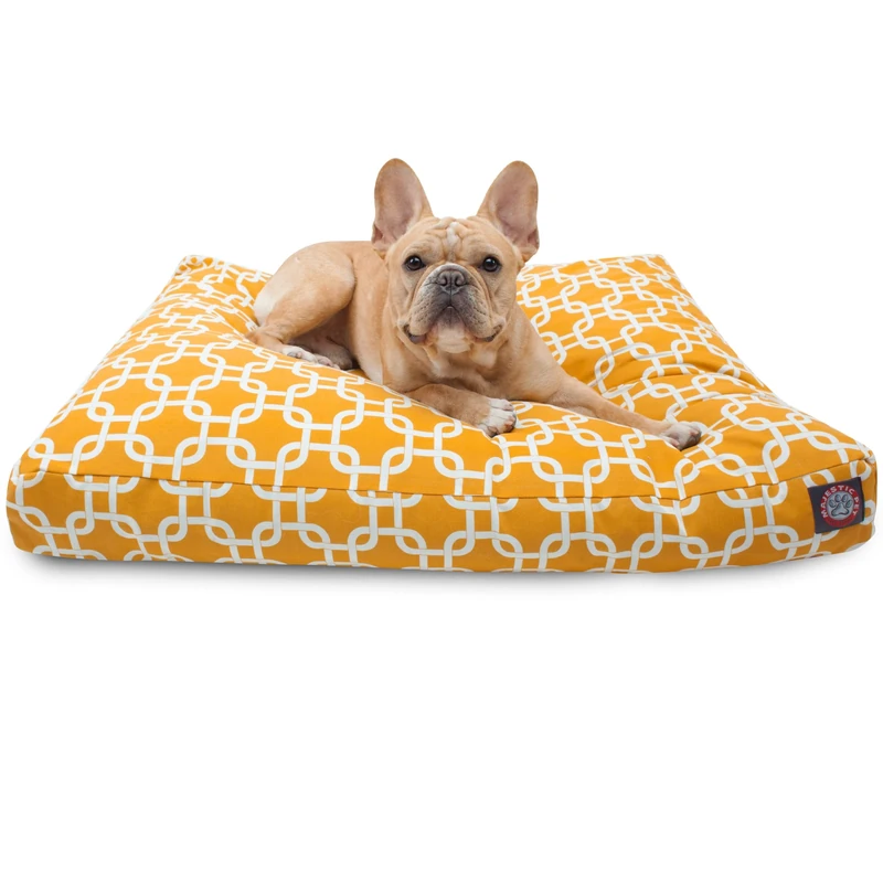 Majestic Pet Yellow Links Small Rectangle Indoor Outdoor Pet Dog Bed With Removable Washable Cover Products