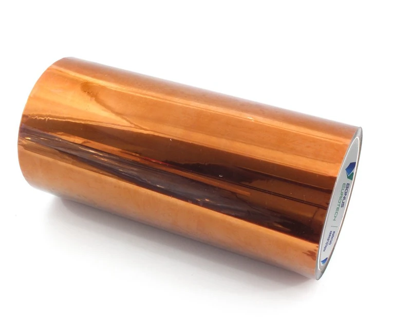 BONUS Eurotech 1BL08.02.0200/033A# 1Bl08.02 Polyimide Masking Tape, Silicon Based Adhesive, Width 200 mm, Length 33 m, Total Thickness 0.06 mm, Temperature Resistance In 30 Minutes: +268°C, Amber