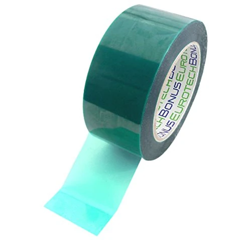 BONUS Eurotech 1BL54.03.0050/066A# 1Bl54.03 Polyester Masking Tape, Silicon Based Adhesive, 240°C, Width 50 mm, Length 66 m, Total Thickness 0.085 mm, Liner, Green