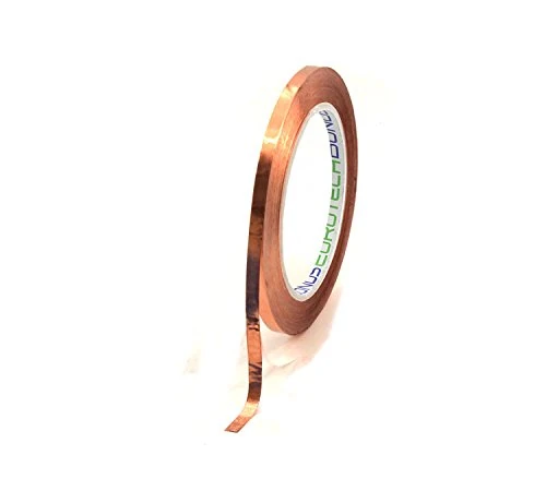 BONUS Eurotech PPI91.15.0025/033A# Ppi91150 Copper Tape, Synthetic Resin Thermosetting Conductive, Width 25 mm, Length 33 m, Total Thickness 0.60 mm, Copper