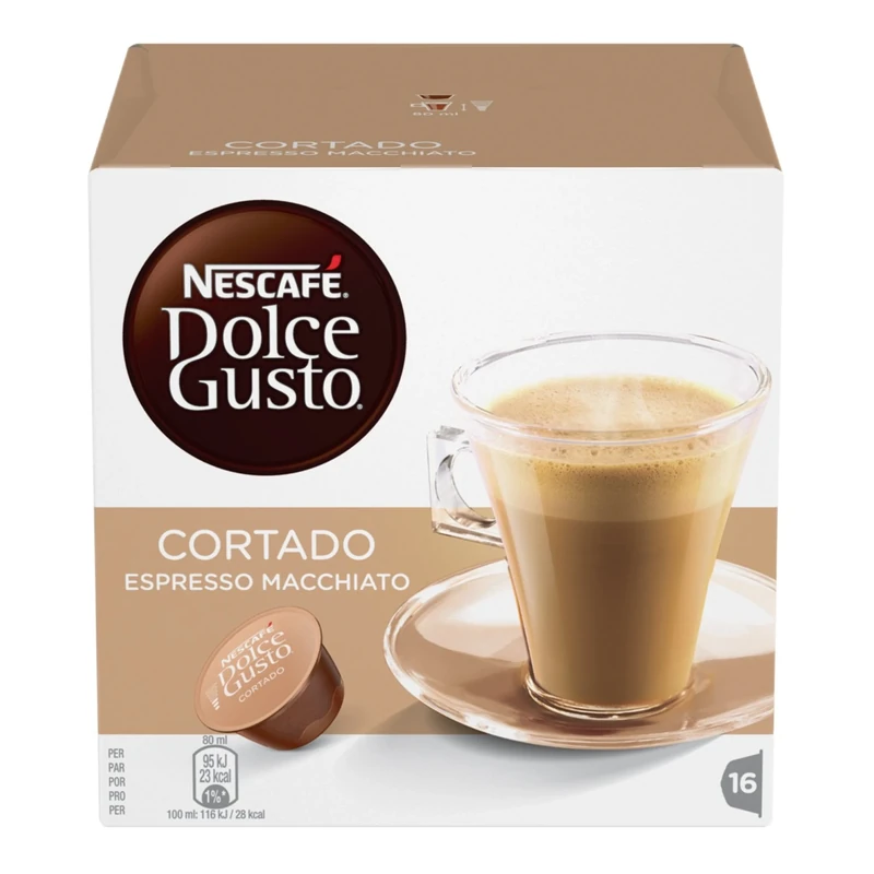 NESCAFÉ DOLCE GUSTO Cortado Espresso Macchiato Coffee Pods 16 Capsules (16 Servings)
