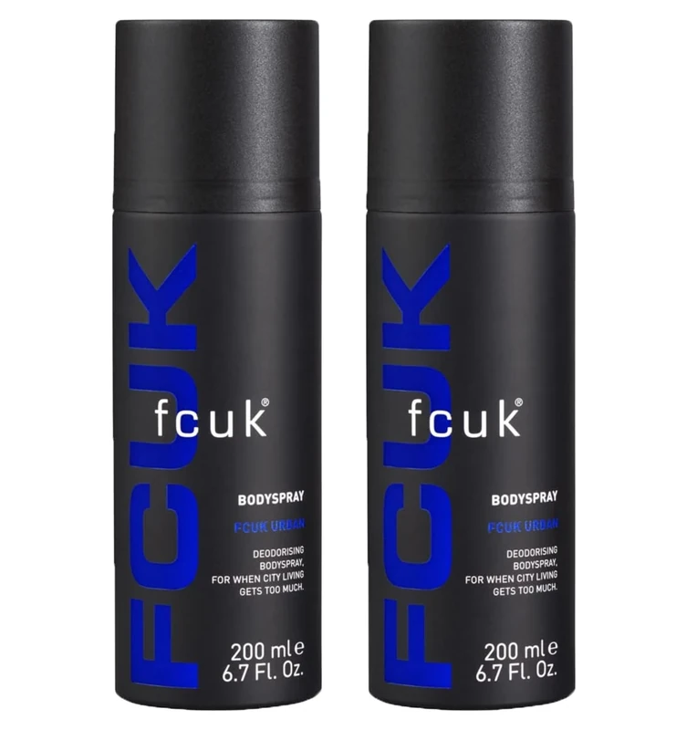 FCUK Men URBAN Deodorising Body Spray 200ml ~ Pack of 2
