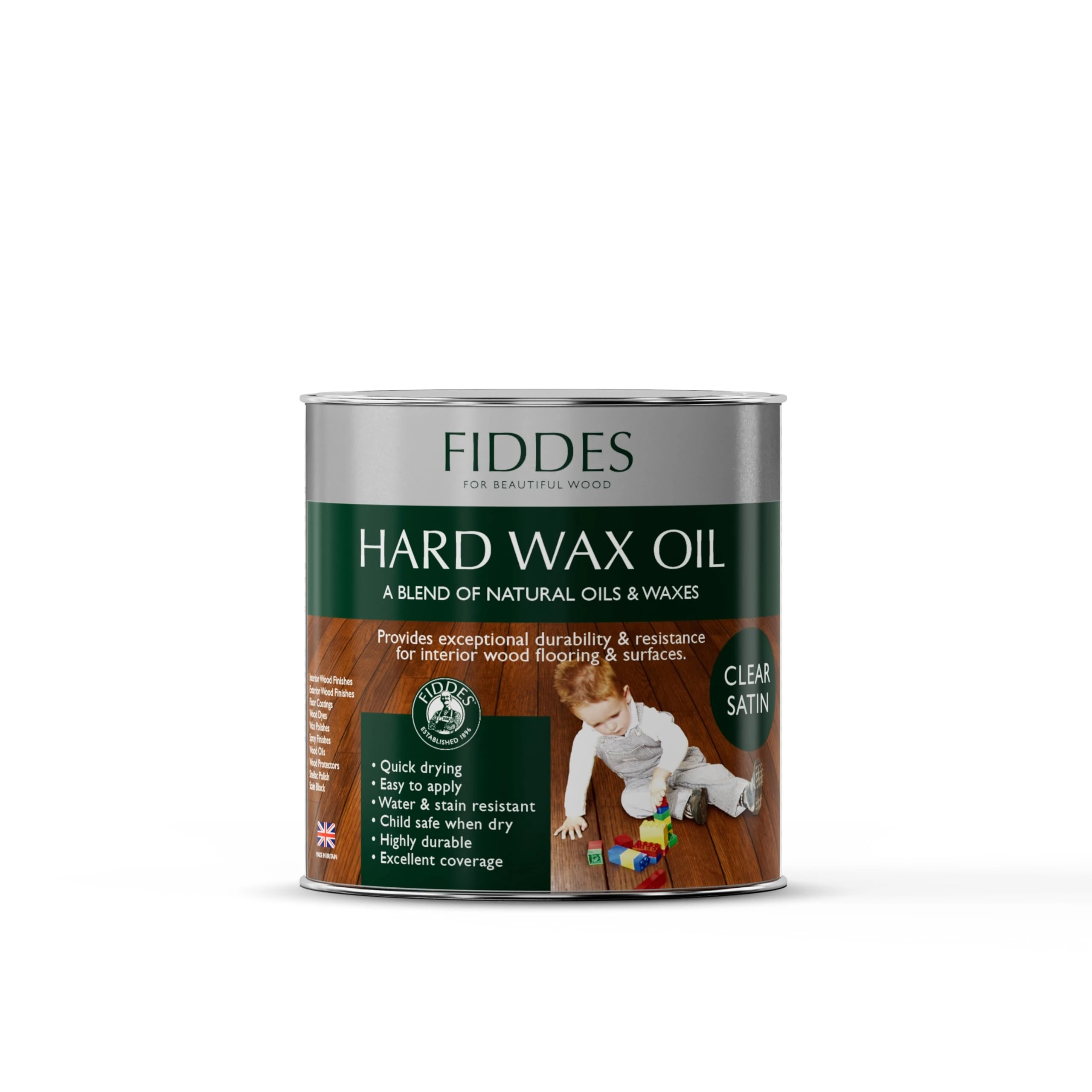 Fiddes Satin Finish Hard Wax Oil 250 ml, Clear