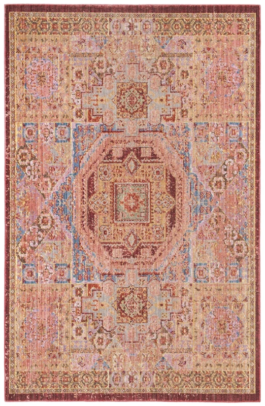 Safavieh Craft Art-Inspired Indoor Woven Rectangle Area Rug, Valencia Collection, VAL216, in Multi, 122 X 183 cm for Living Room, Bedroom or Any Indoor Space